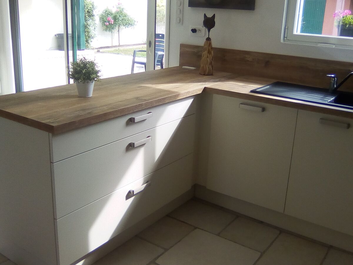 Cuisine avant-après sur mesure Trend Pannacotta mat