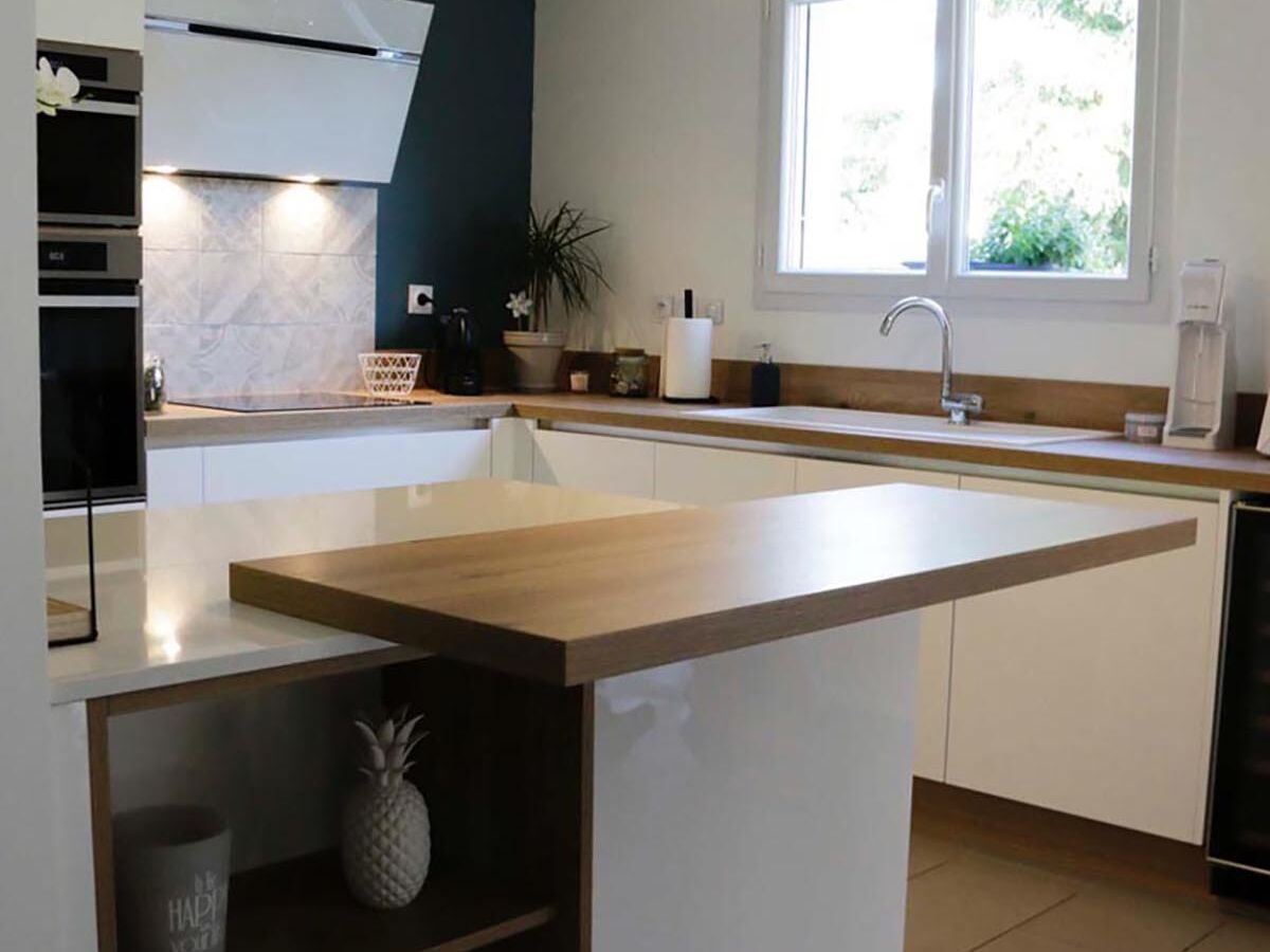 Cuisine avant-après sur mesure Light Blanc Brillant