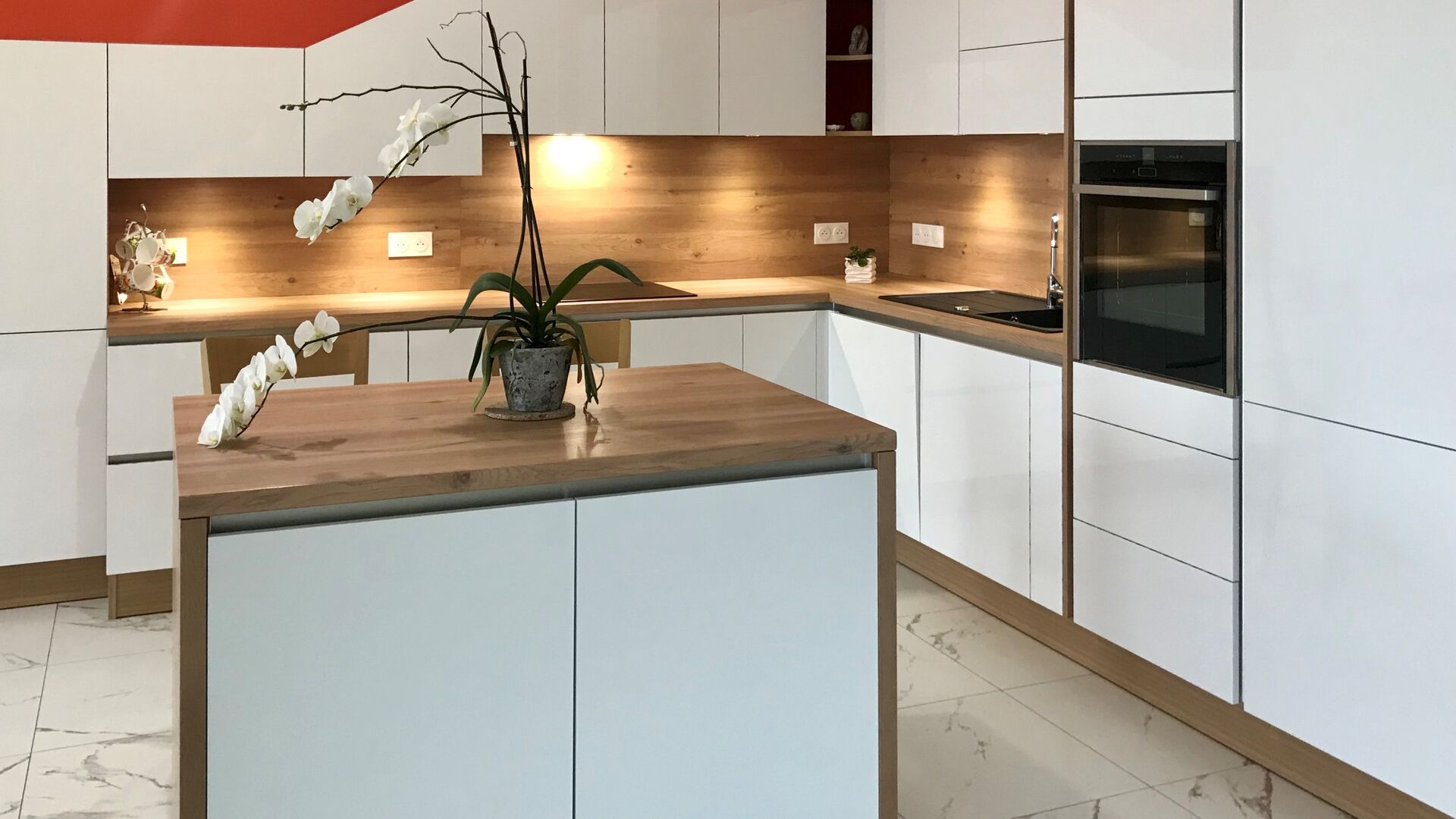 Cuisine équipée sur mesure Light Blanc Brillant