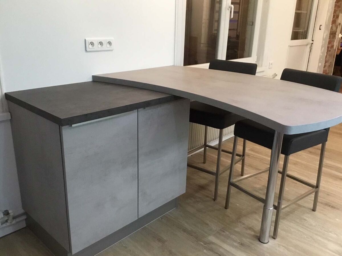 Cuisine avant-après sur mesure Label Béton Clair