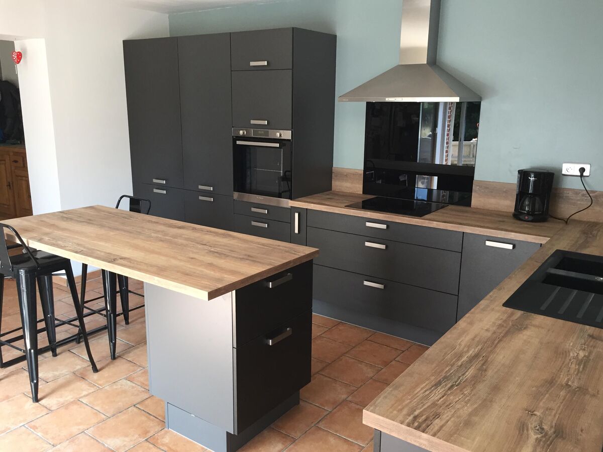 Rénovation cuisine équipée sur mesure Label Metal Brossé