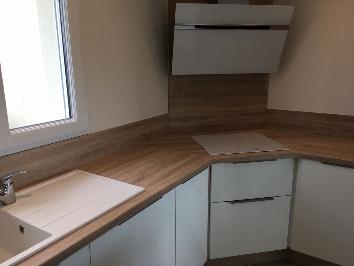 Cuisine avant-après sur mesure Light Blanc brillant