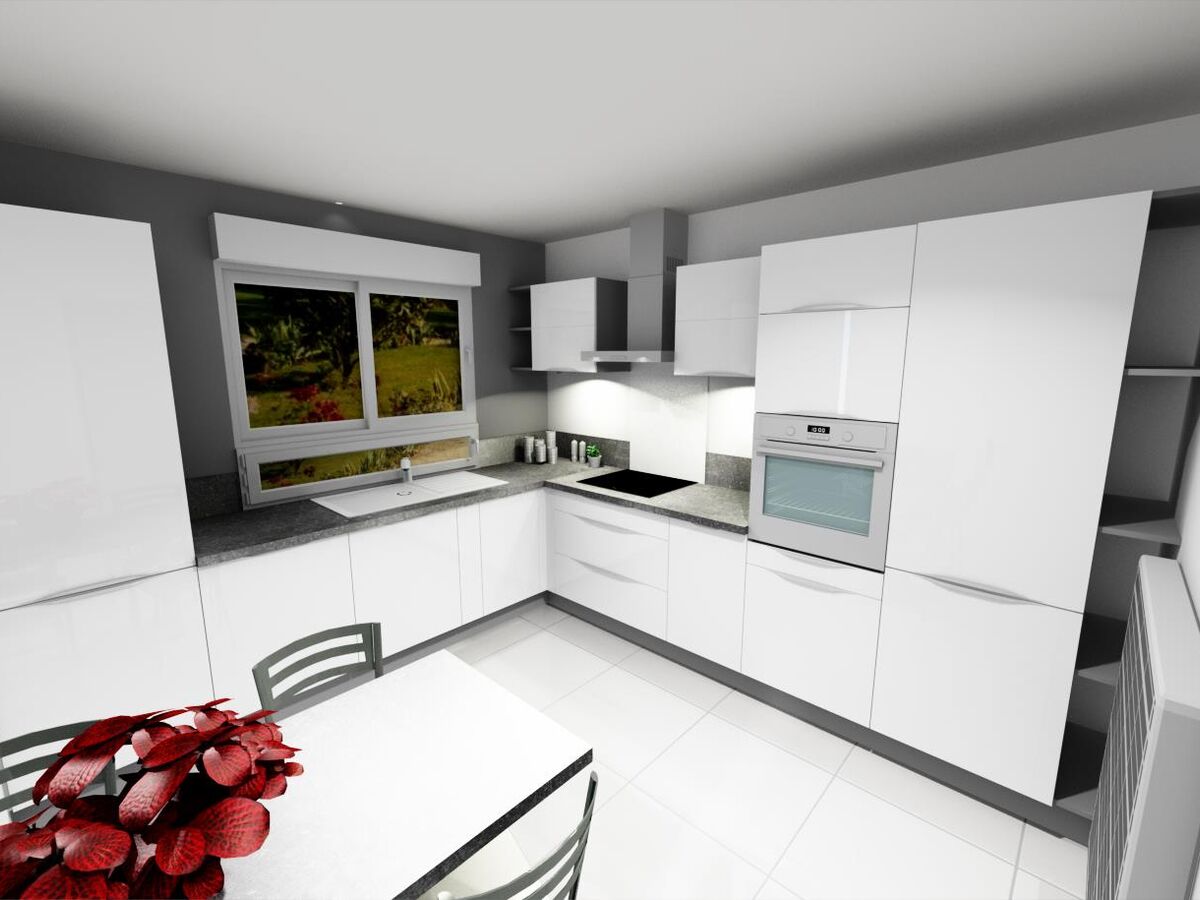 Cuisine avant-après sur mesure Light Blanc brillant