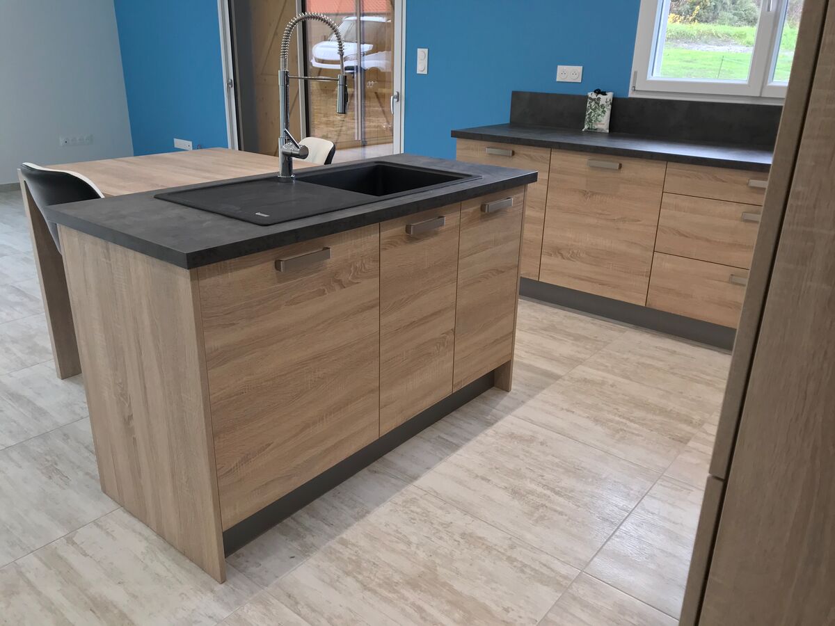 Cuisine avant-après sur mesure Trend Plus Chêne Timber