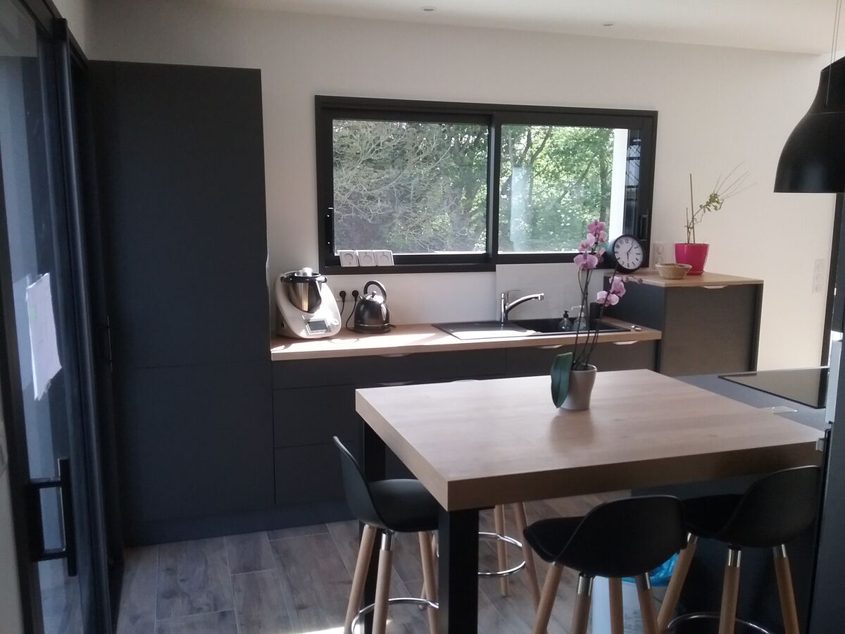 Cuisine avant-après sur mesure Label Métal Brossé