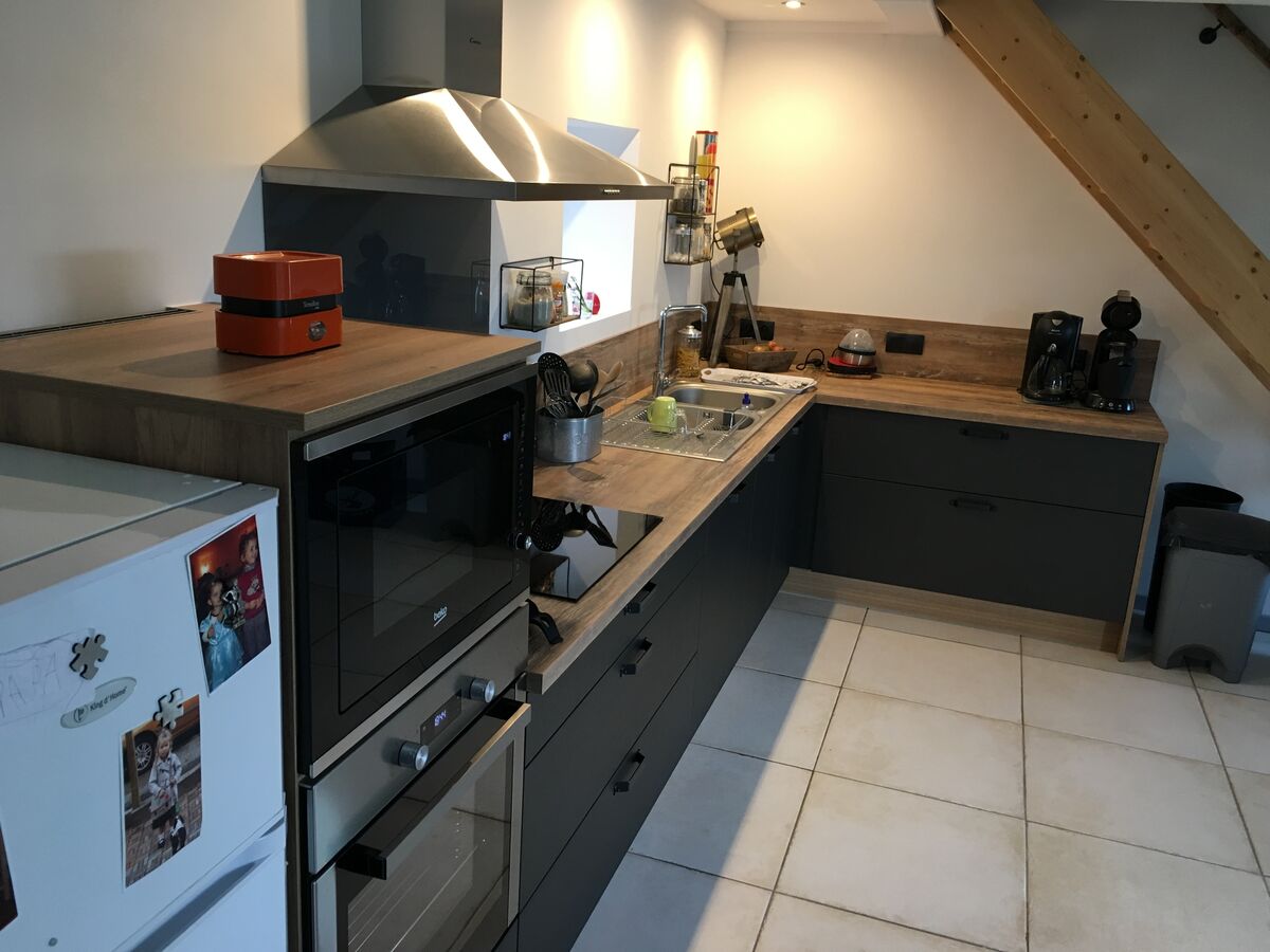 Cuisine avant-après sur mesure Label Métal Brossé