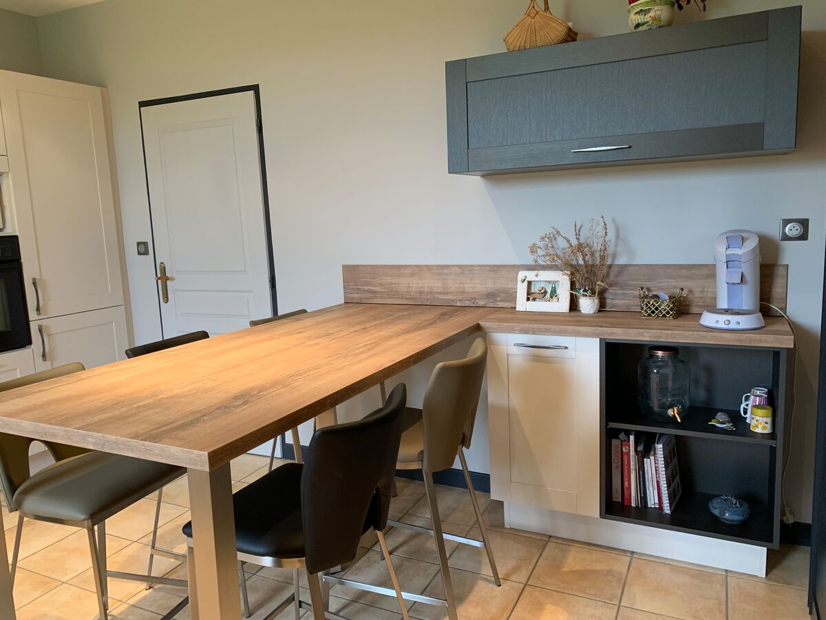 Cuisine avant-après sur mesure Trend Cube Pannacotta Mat & Label Cube Métal Brossé