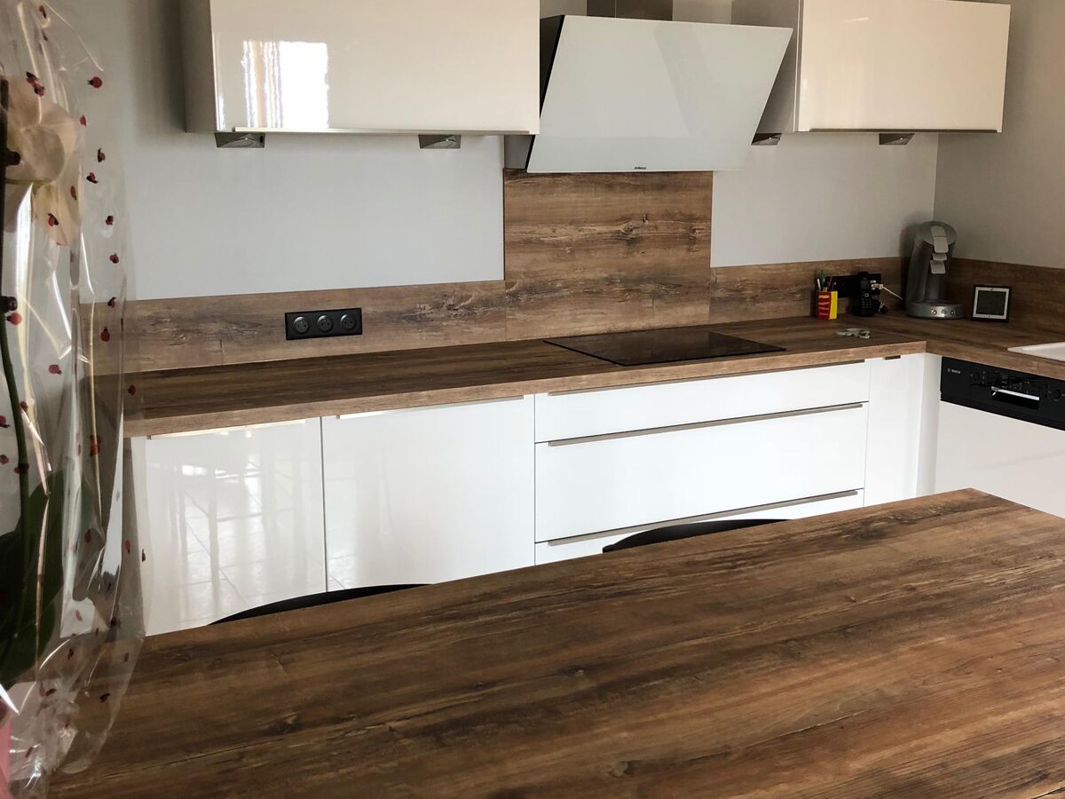 Cuisine avant-après sur mesure Light Blanc Brillant