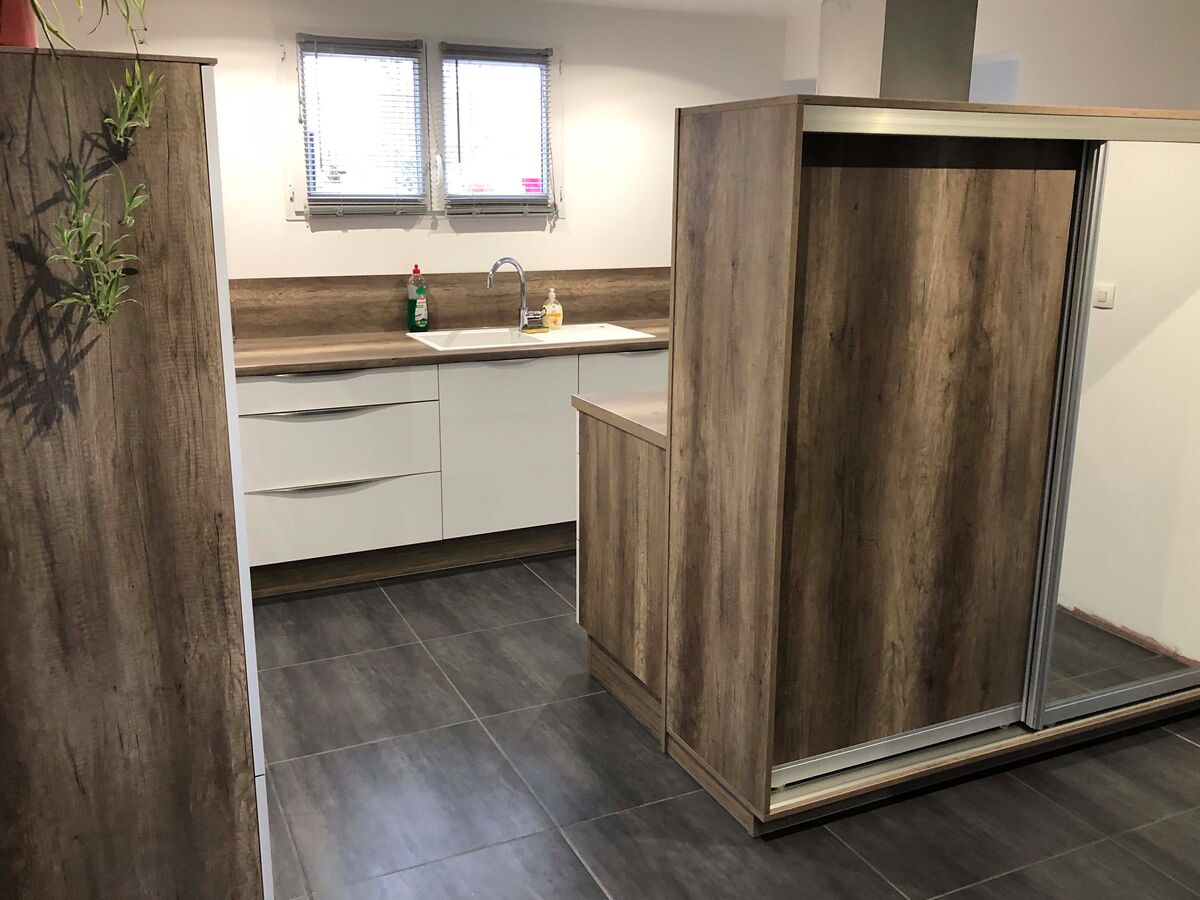 Cuisine avant-après sur mesure Light Blanc Brillant