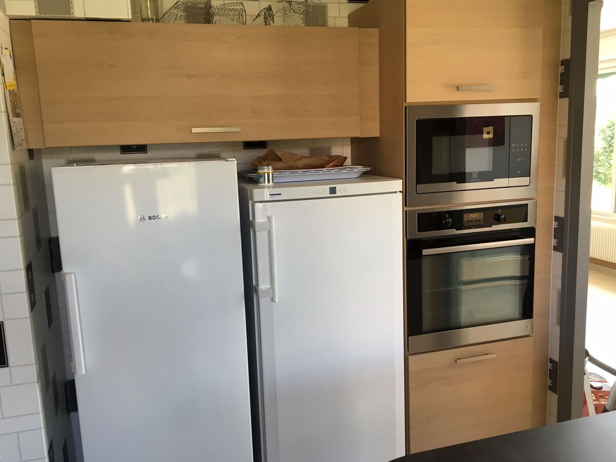 Cuisine avant-après sur mesure Trend + Chêne honey