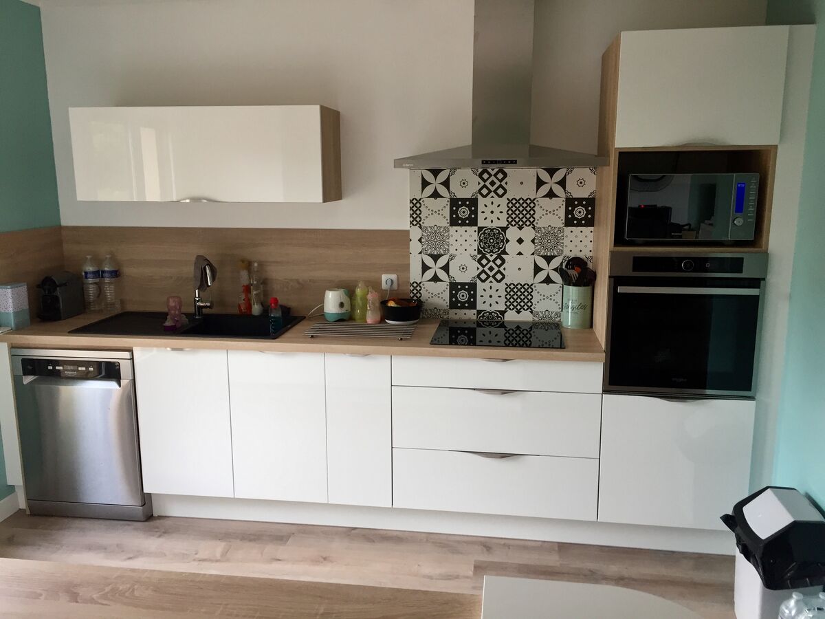 Cuisine avant-après sur mesure Light Blanc Brillant