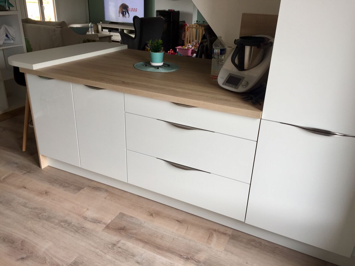 Cuisine avant-après sur mesure Light Blanc Brillant