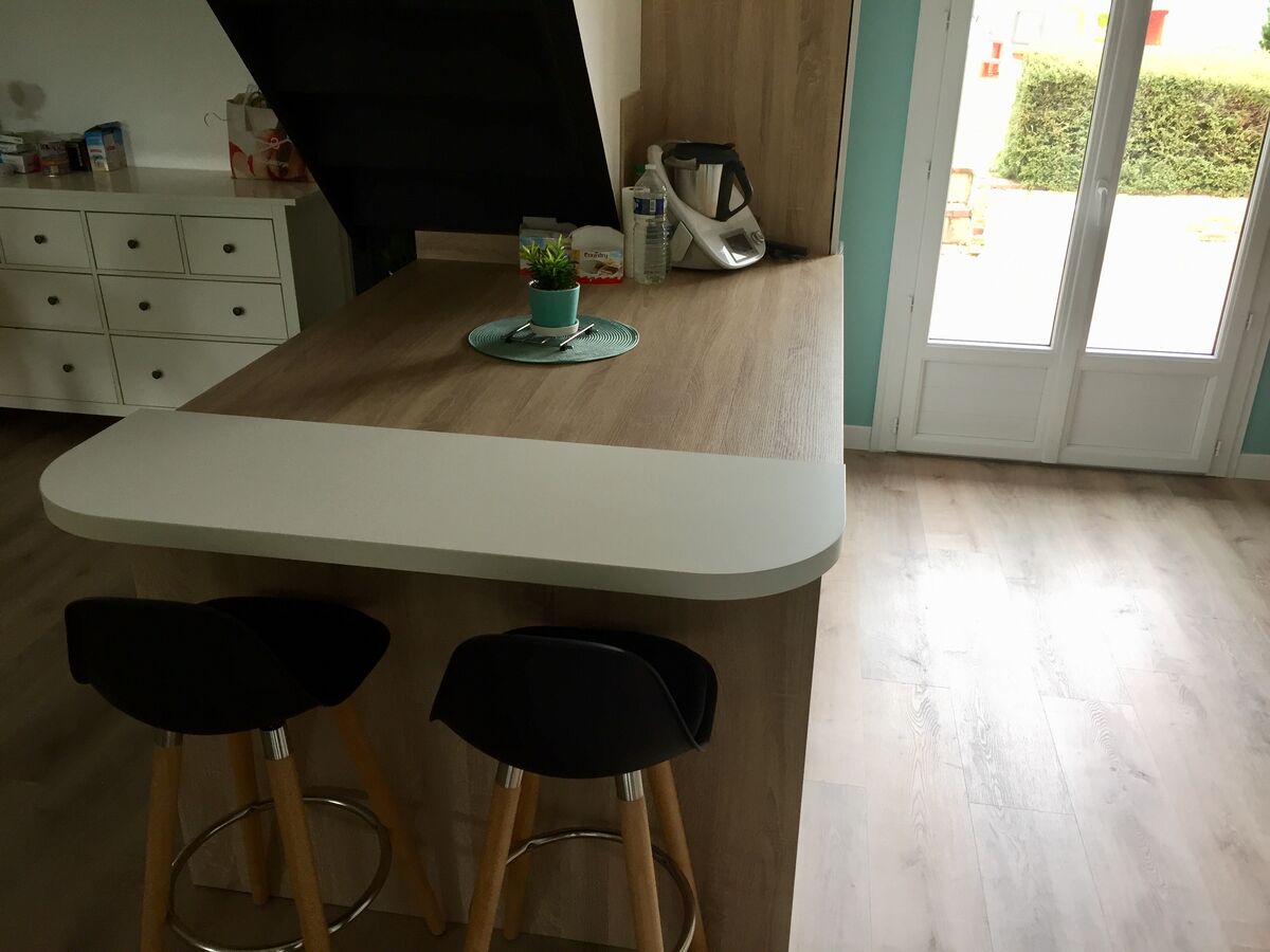 Cuisine avant-après sur mesure Light Blanc Brillant