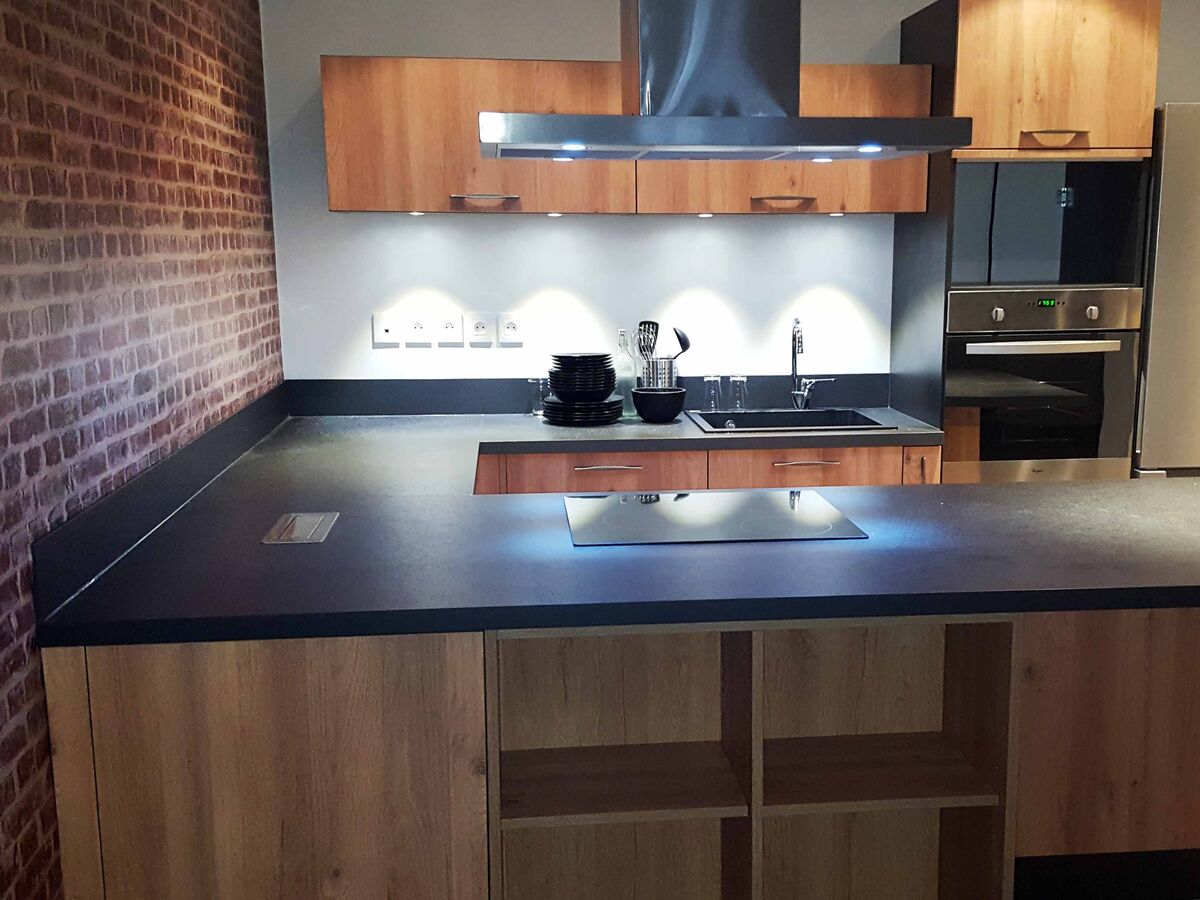 Cuisine équipée sur mesure Trend + Chêne honey