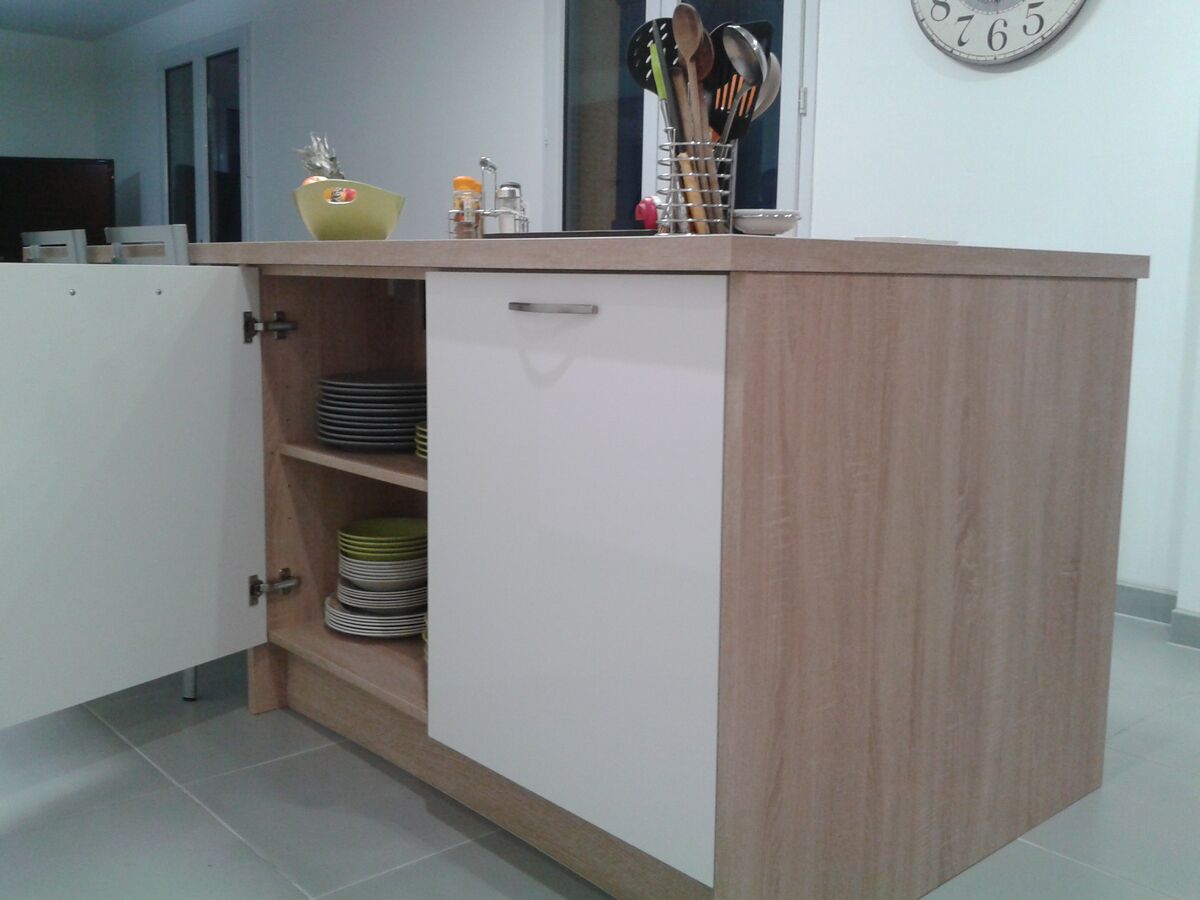 Cuisine avant-après sur mesure Trend + Soft oak et Light Blanc brillant