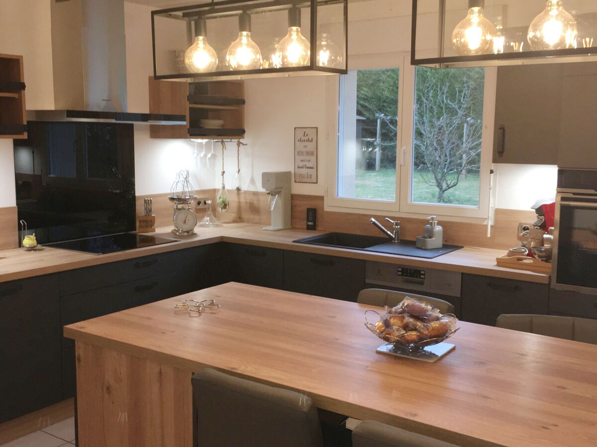 Cuisine avant-après sur mesure Label Métal Brossé