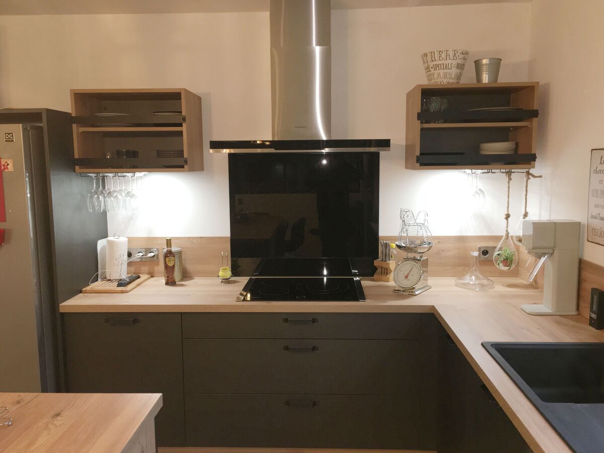 Cuisine avant-après sur mesure Label Métal Brossé