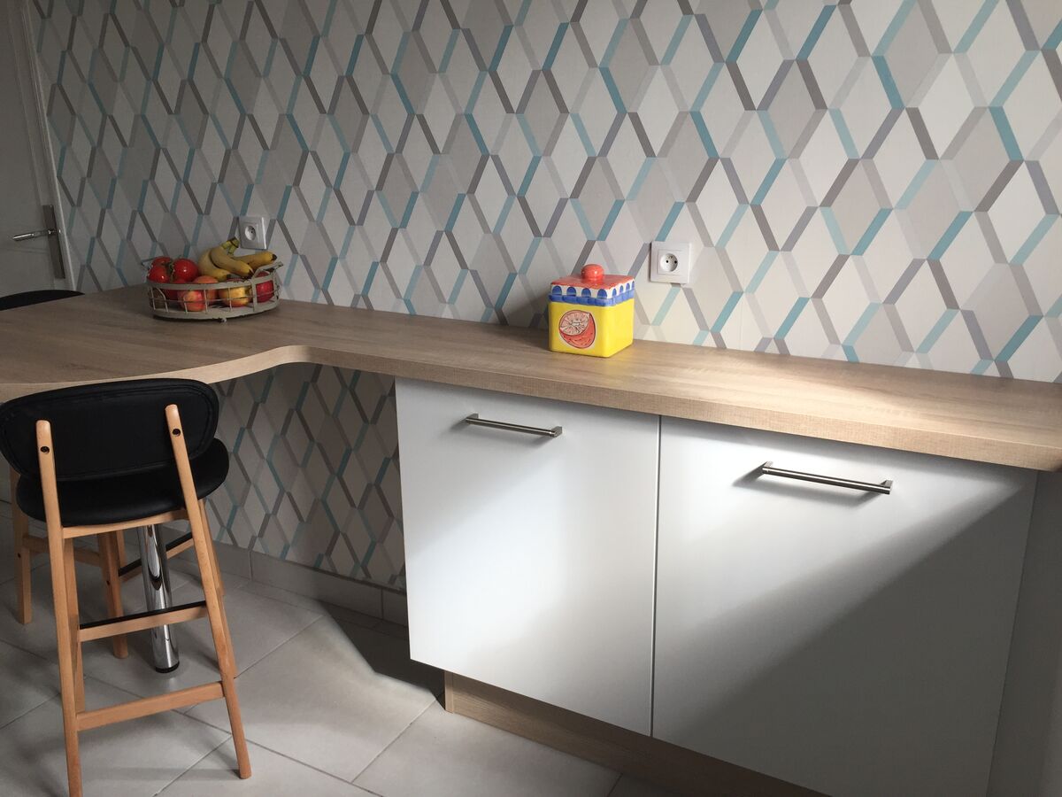 Cuisine avant-après sur mesure Petilla Blanc Brillant