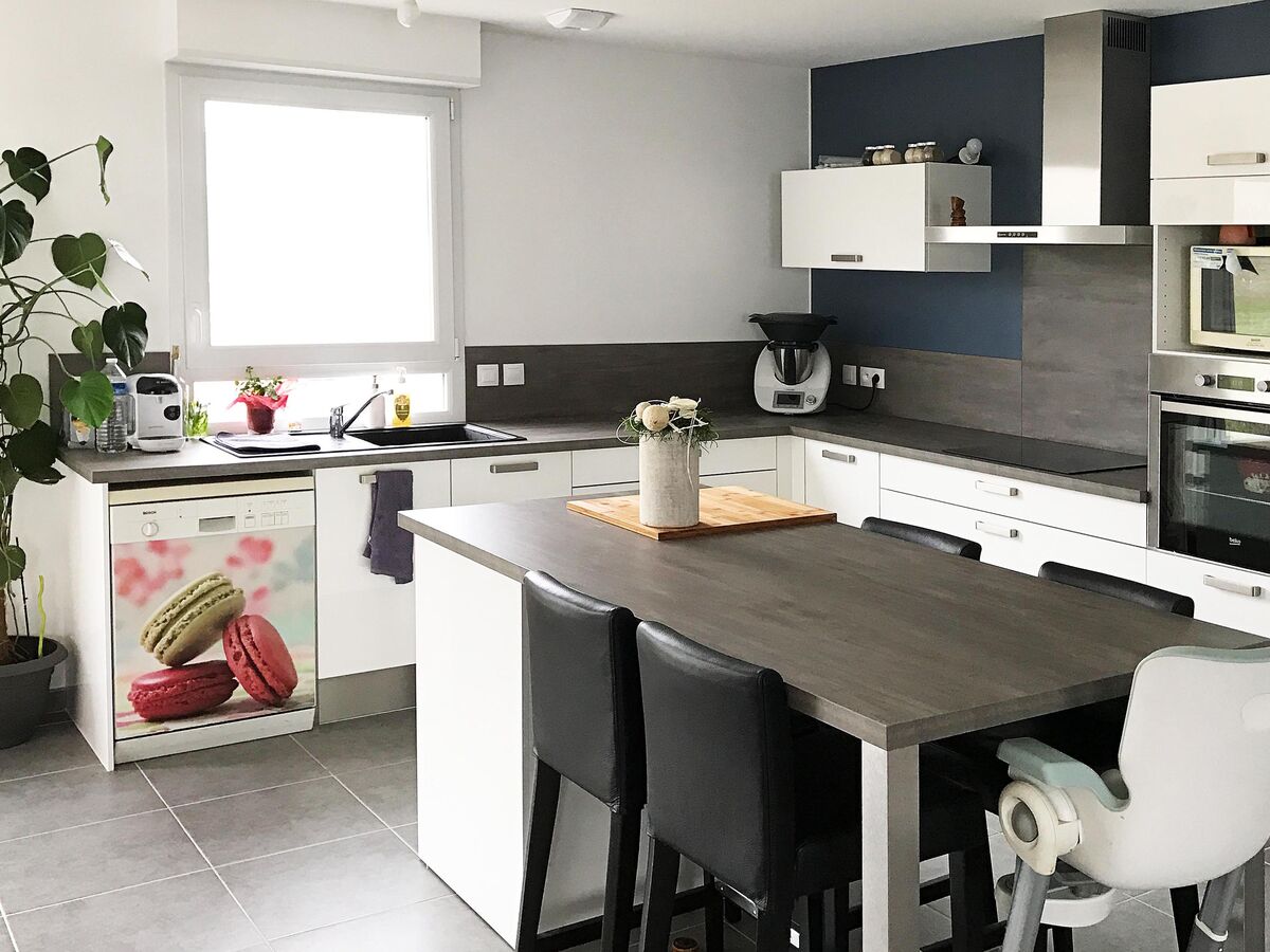 Cuisine équipée sur mesure Petilla Blanc brillant