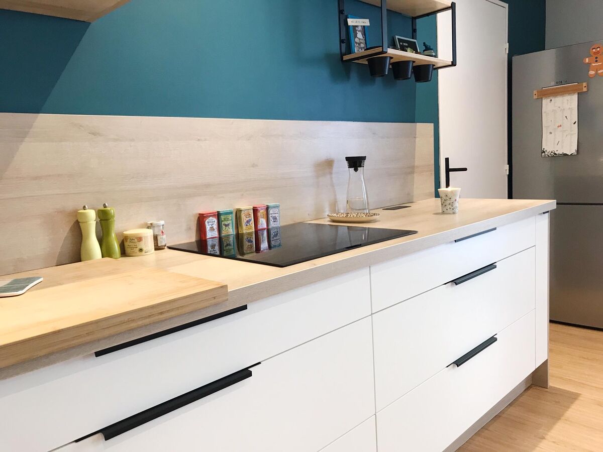 Cuisine avant-après sur mesure Color Laqué Blanc