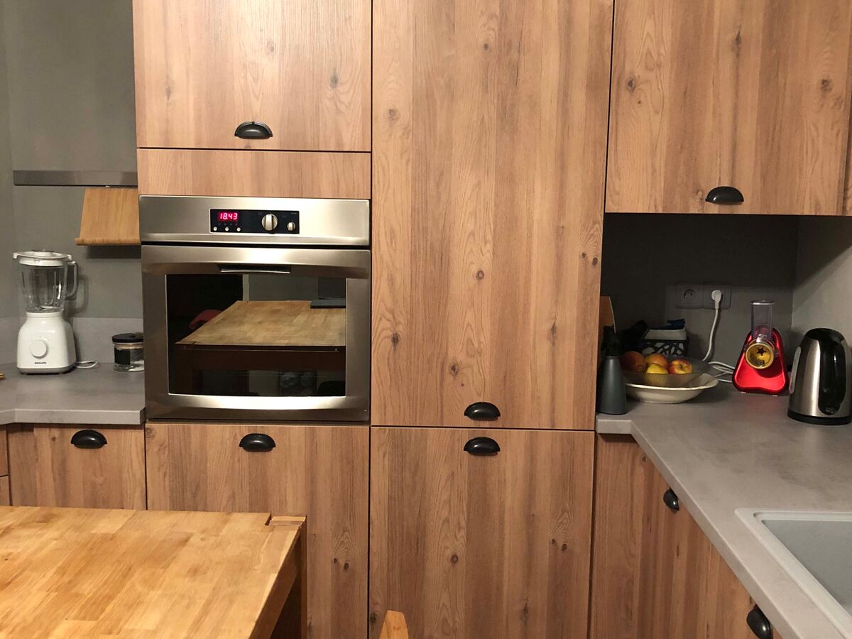 Cuisine avant-après sur mesure Véga Chêne Honey