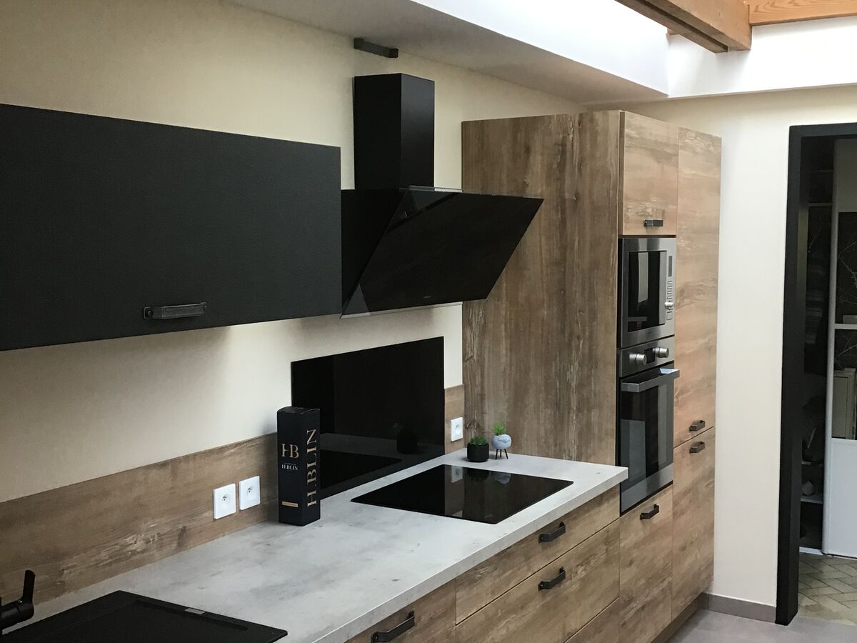 Cuisine avant-après sur mesure Trend Hipster Wood