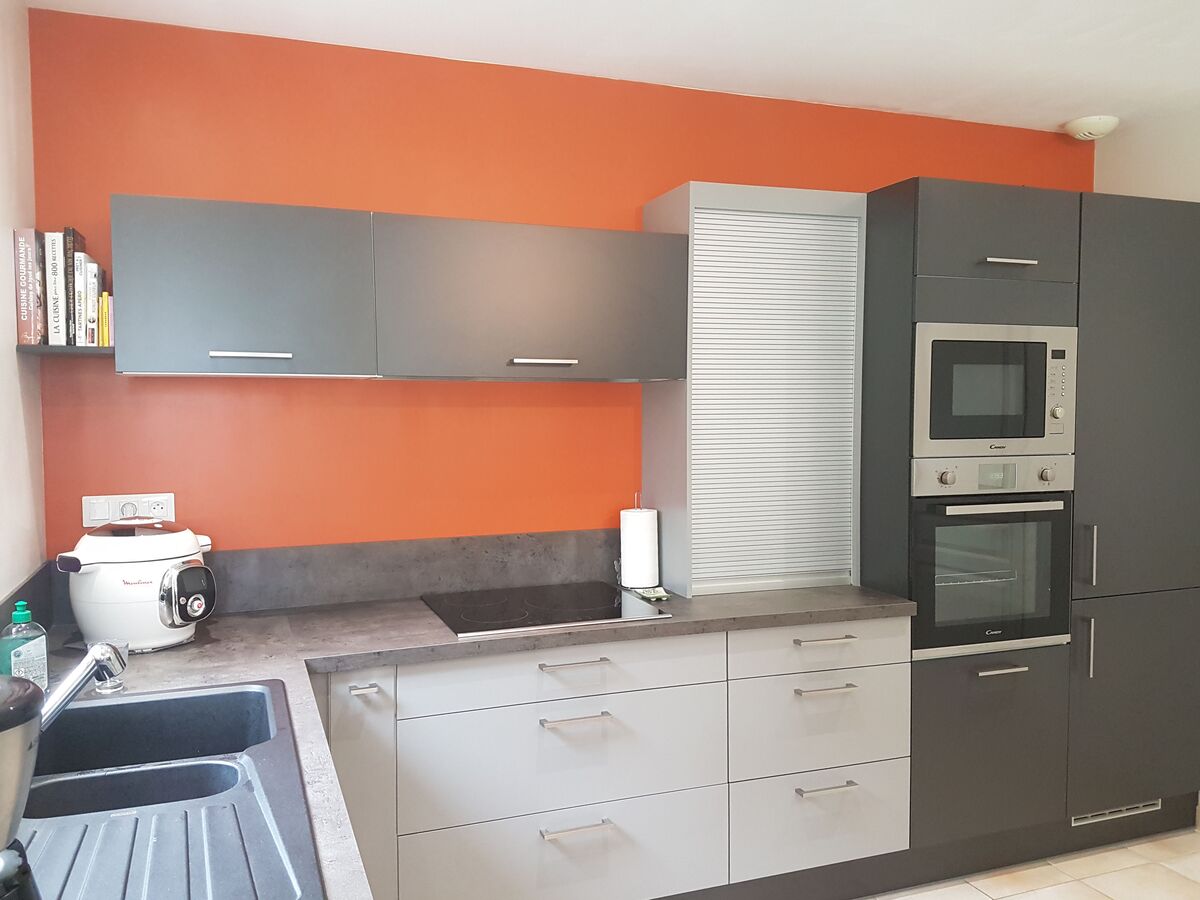 Cuisine avant-après sur mesure Vega prems Gris minéral