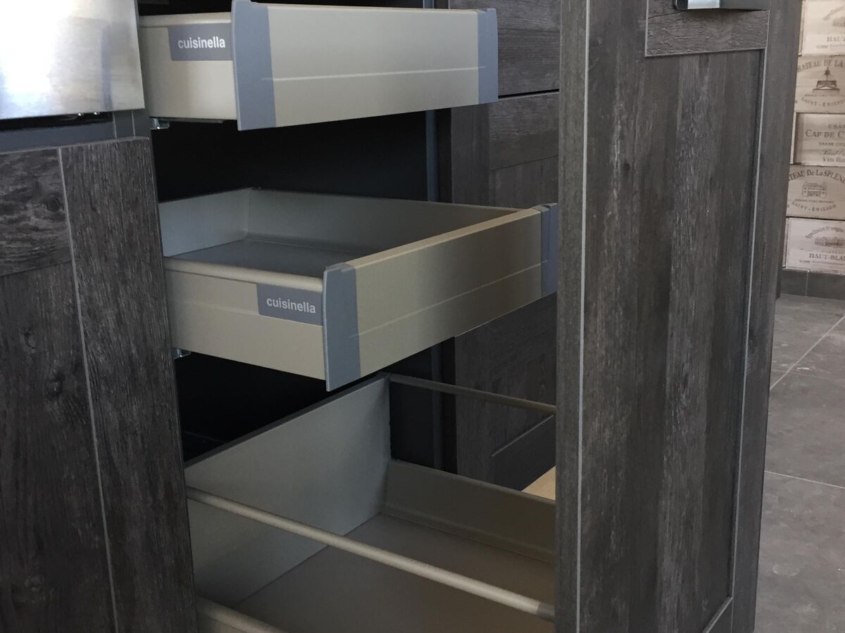 Cuisine avant-après sur mesure Trend Cube Woody Dark