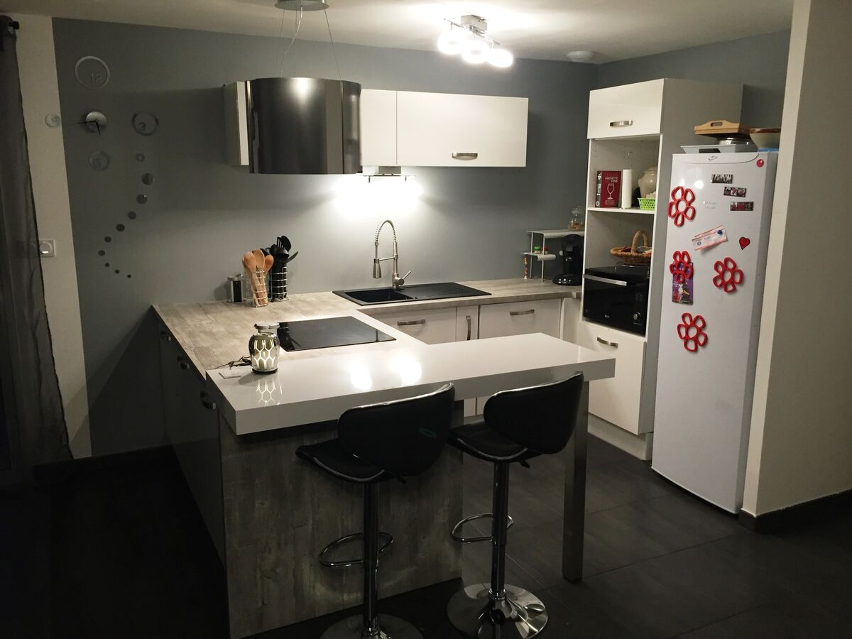 Cuisine équipée sur mesure Petilla Blanc brillant