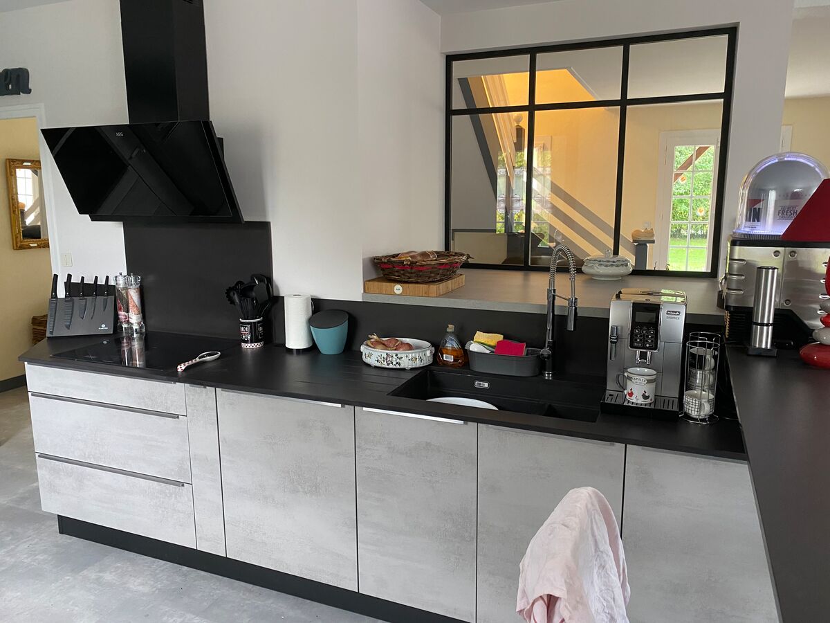 Rénovation cuisine équipée sur mesure Trend Béton Clair