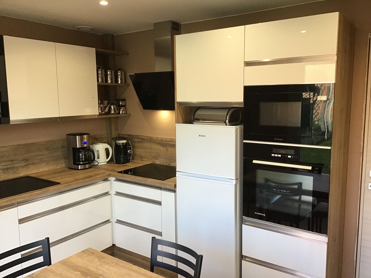 Cuisine avant-après sur mesure Lenna Blanc Brillant