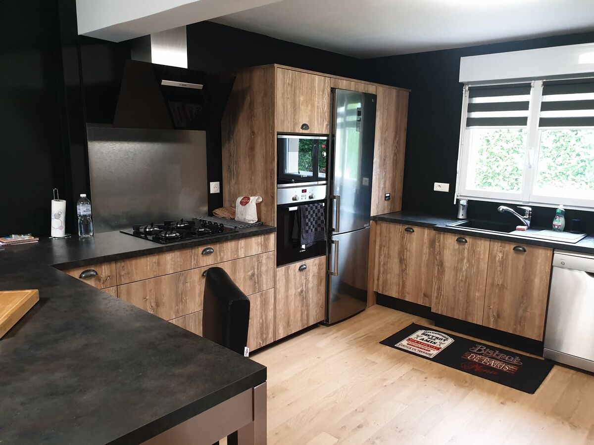 Cuisine avant-après sur mesure Trend Hipster Wood