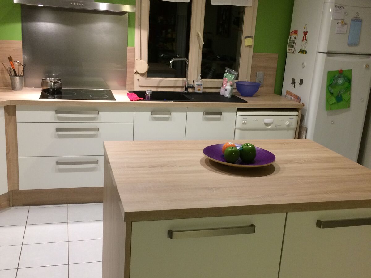 Cuisine avant-après sur mesure Vega Prem'S Blanc