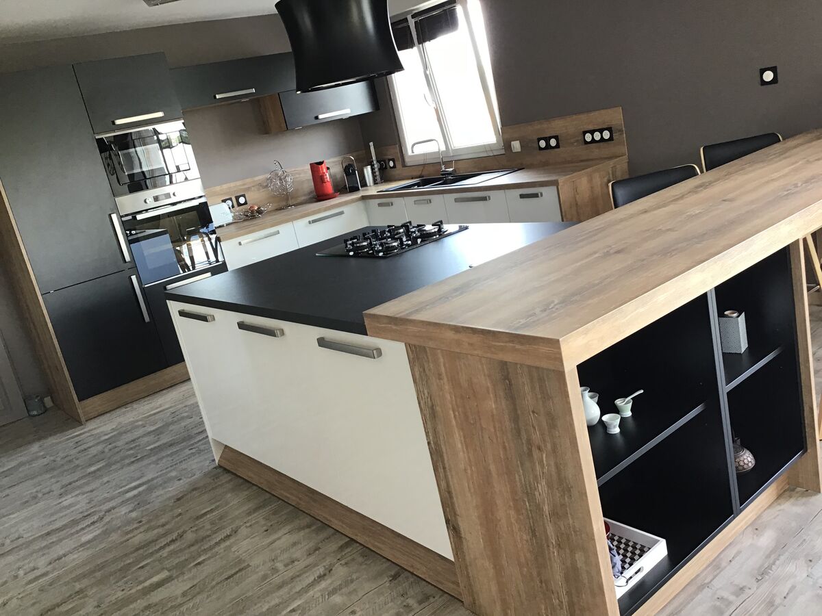 Cuisine avant-après sur mesure Light Blanc Brillant