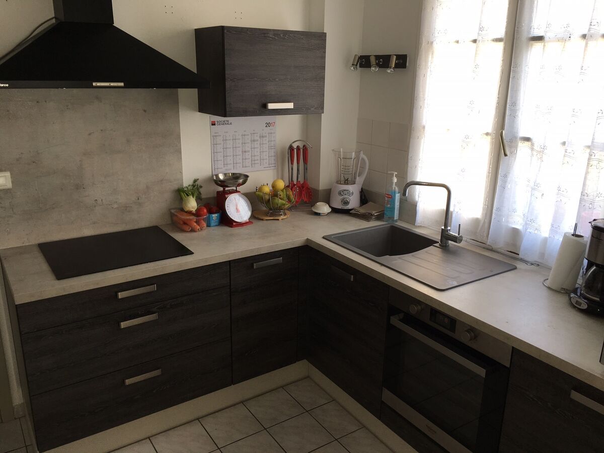 Cuisine avant-après sur mesure Vega + Woody dark