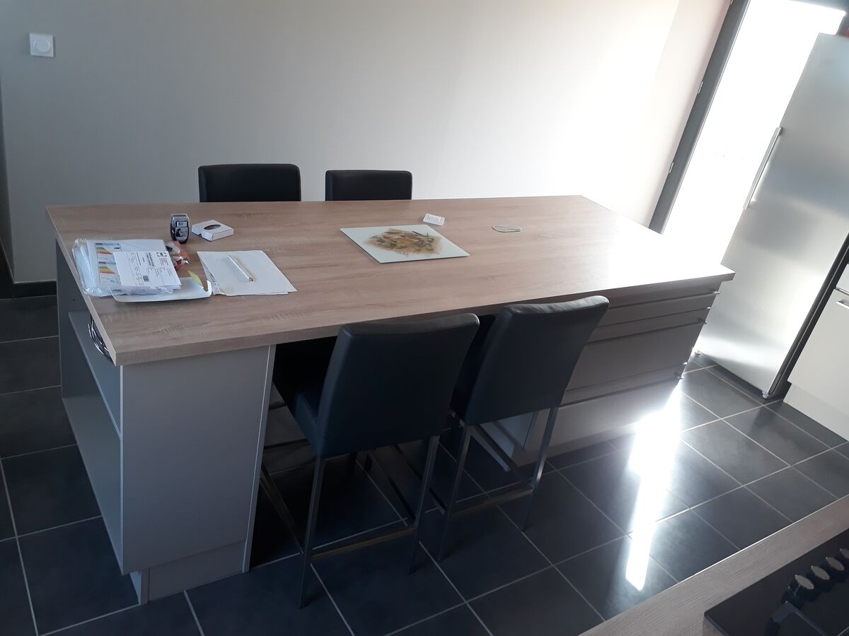 Cuisine avant-après sur mesure Trend + Gris minéral