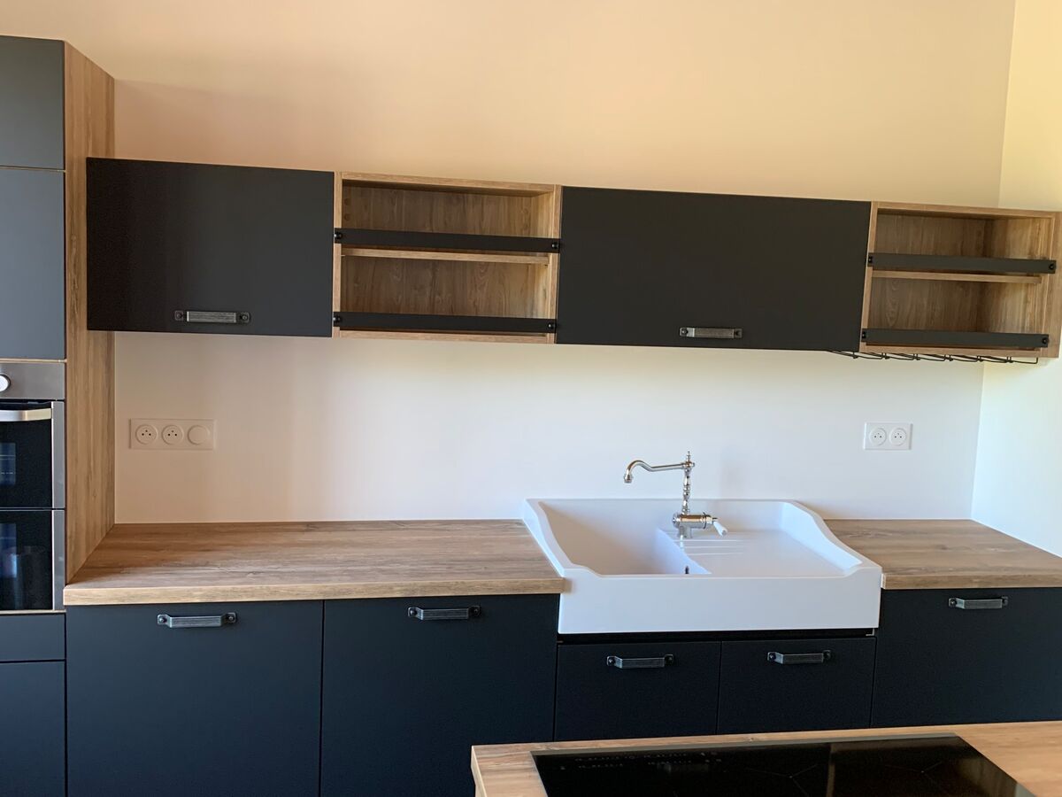 Cuisine avant-après sur mesure Pearl Noir Pearl