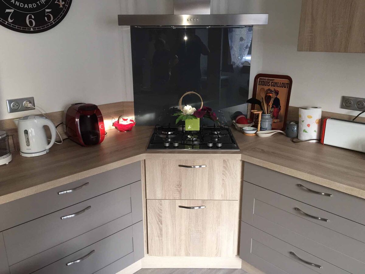 Cuisine avant-après sur mesure Trend Cube Gris minéral