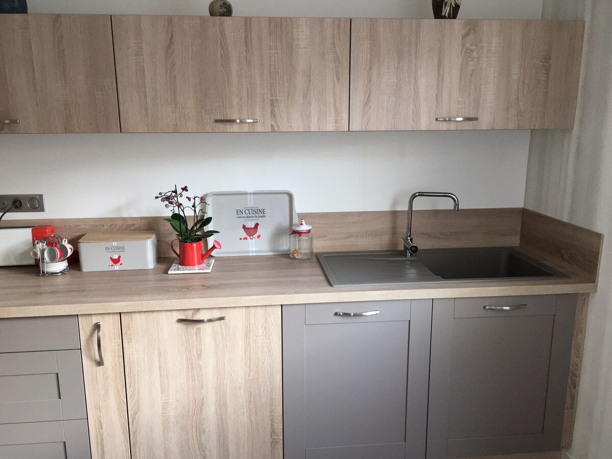 Cuisine avant-après sur mesure Trend Cube Gris minéral