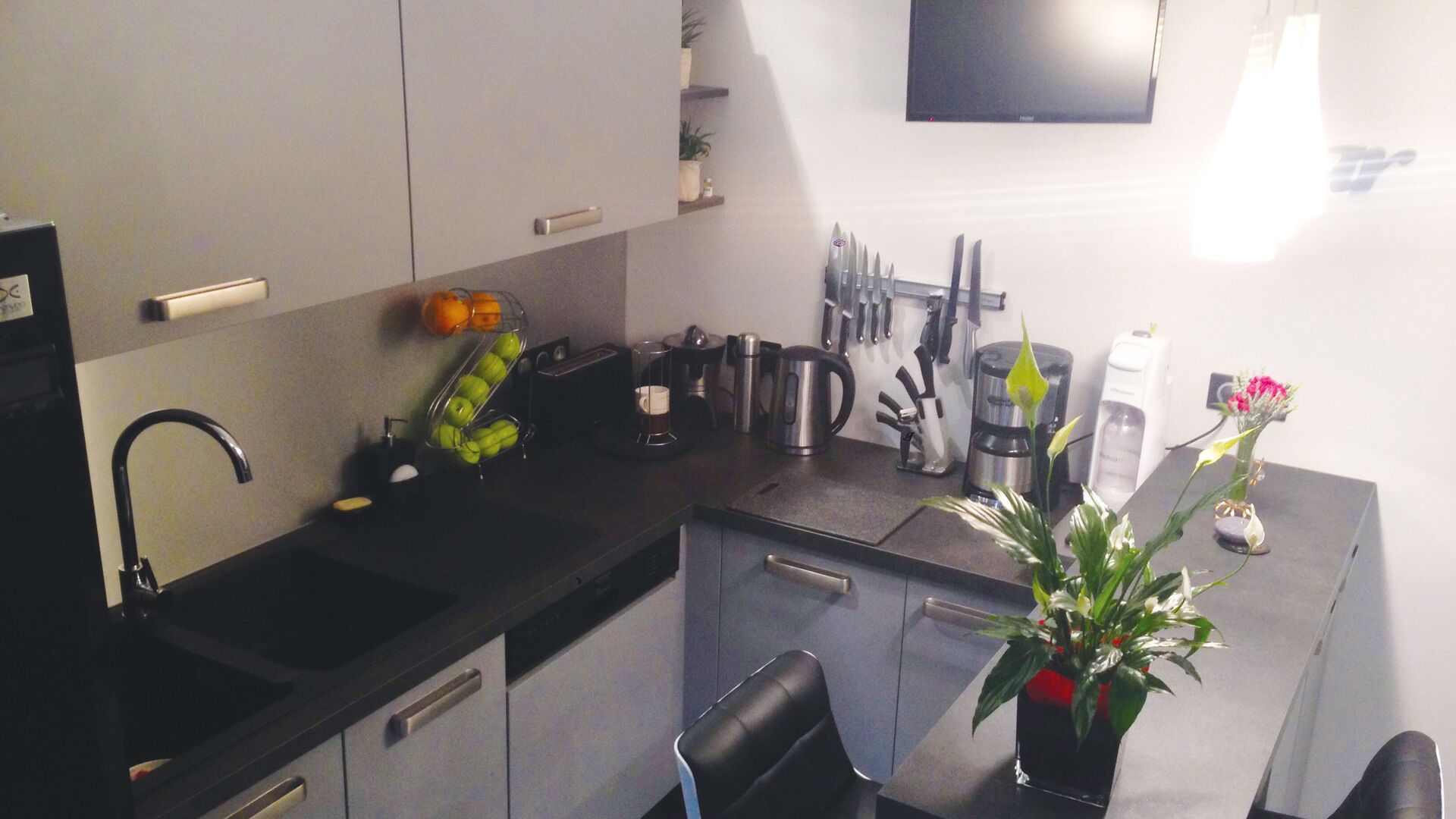 Cuisine équipée sur mesure Vega Prem'S Gris minéral