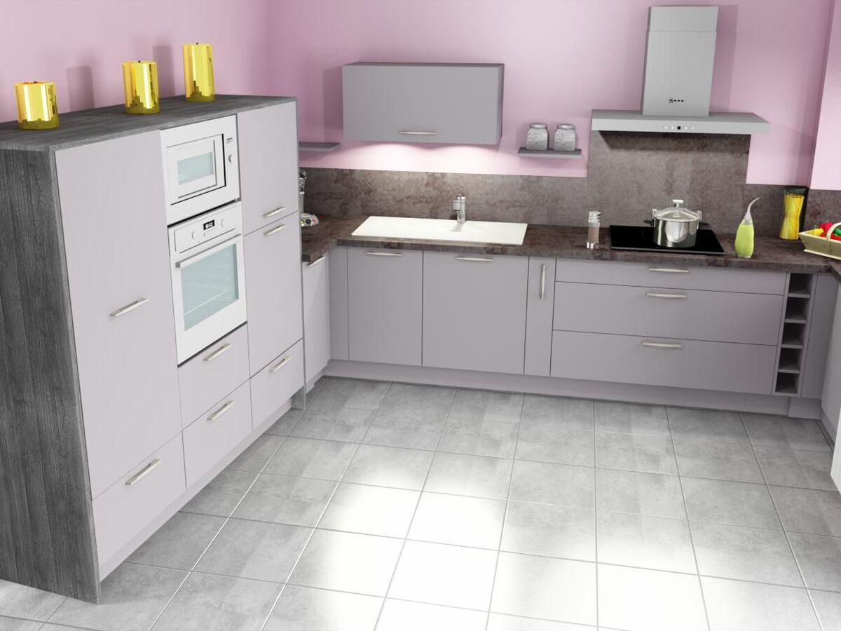 Cuisine avant-après sur mesure Trend + Gris minéral