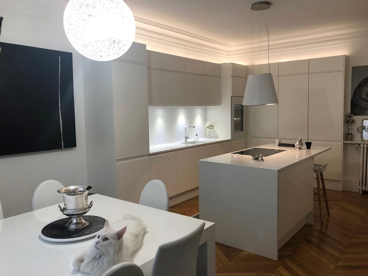 Cuisine équipée sur mesure Pure Laqué Blanc Brillant