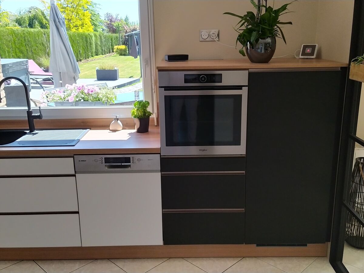 Cuisine avant-apres sur mesure Pearl Blanc Fusion