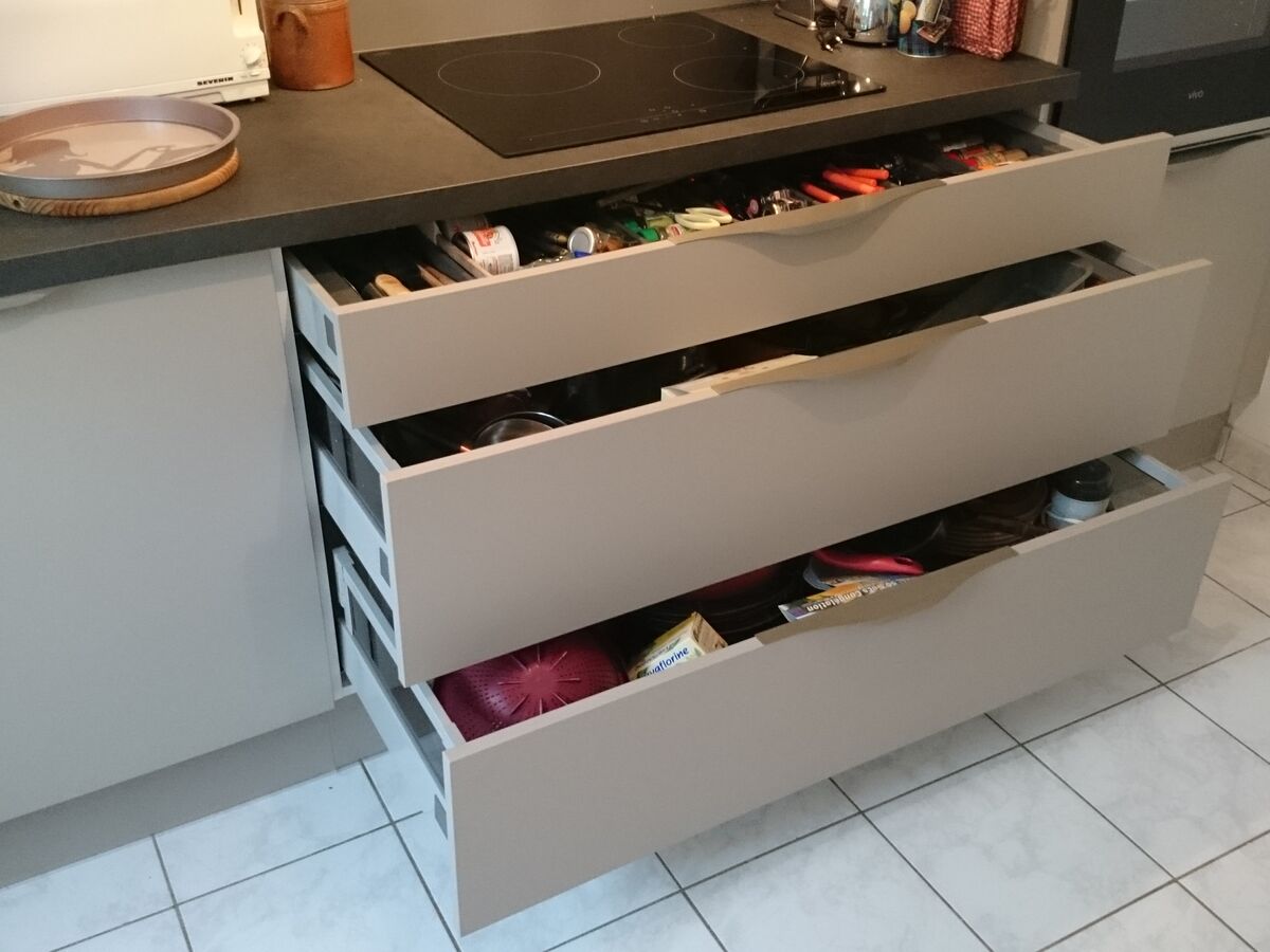 Rénovation cuisine sur mesure Vega Prem'S Gris minéral