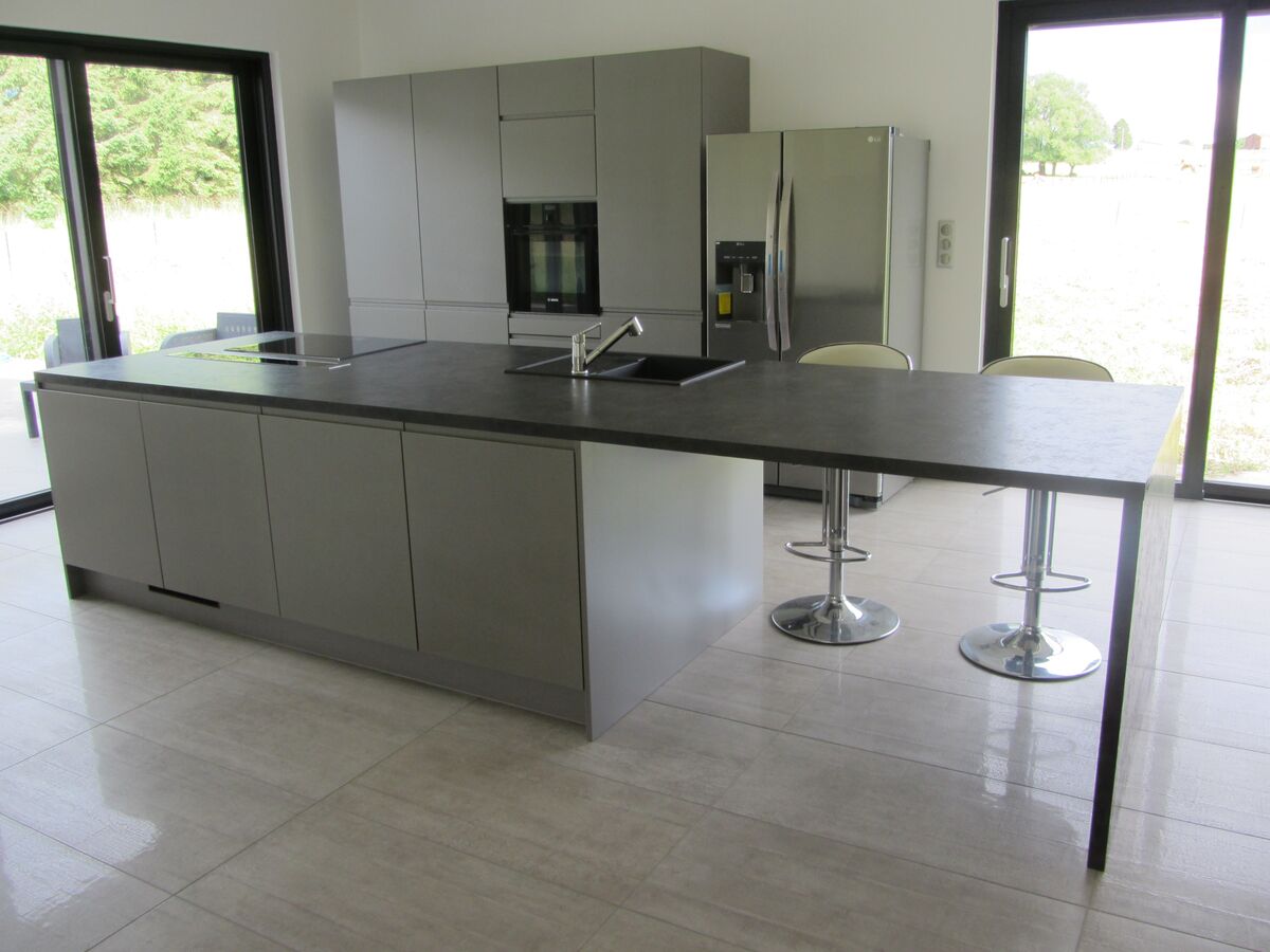 Cuisine équipée sur mesure Pure Laque Laqué Taupe Mat