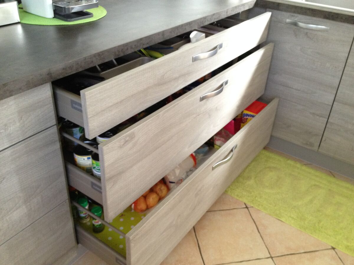 Cuisine avant-après sur mesure Label Chêne Sable Synchrone et Color Laqué vert pomme