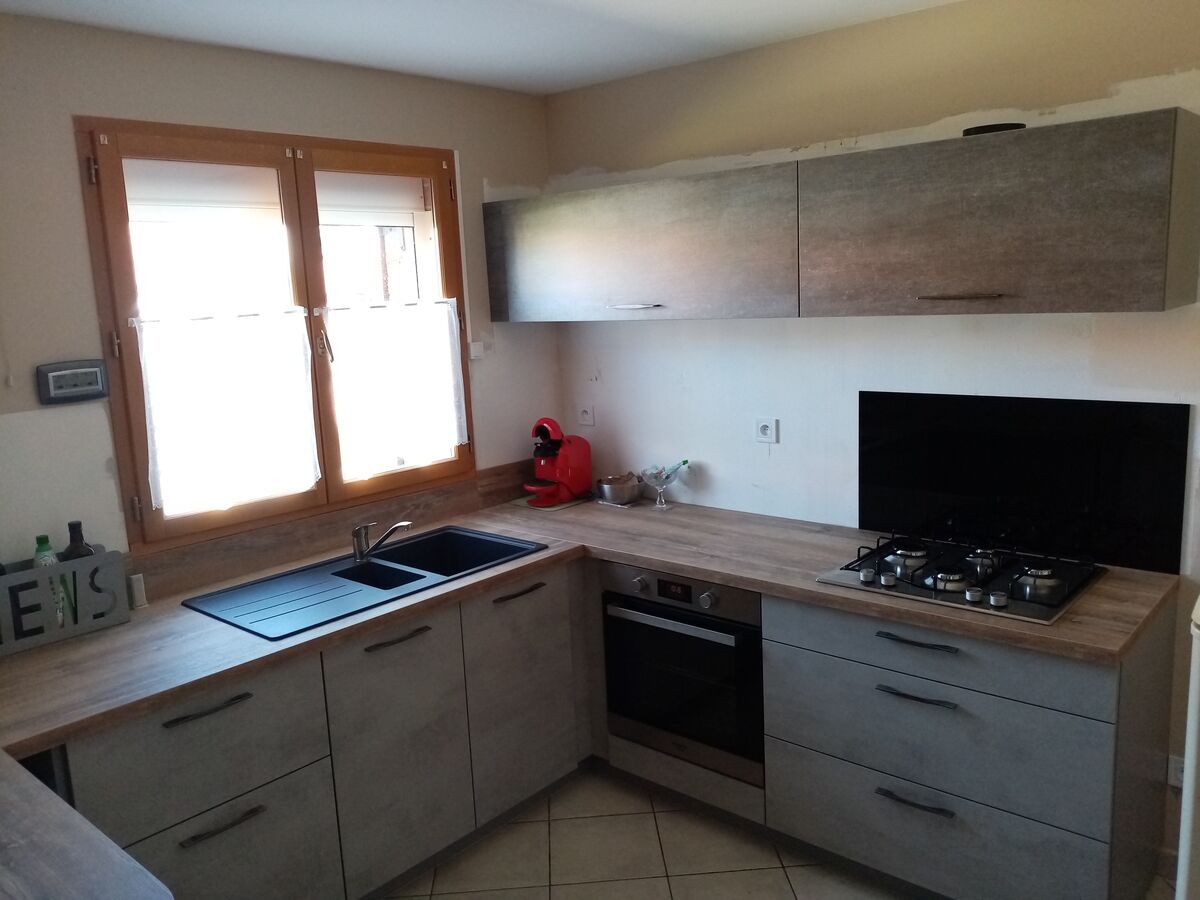 Rénovation cuisine équipée sur mesure Trend Béton Clair