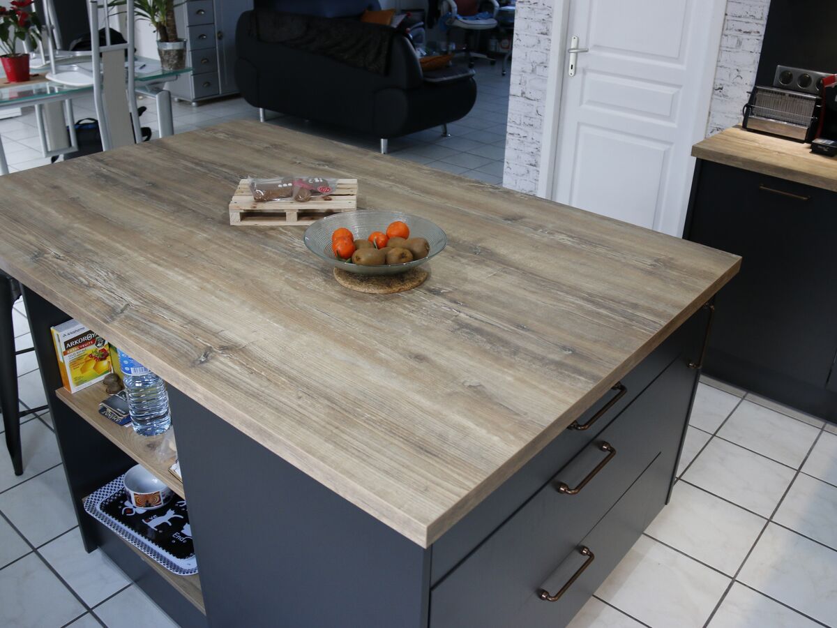 Cuisine avant-après sur mesure Vega Prem's Ombre Soft & Trend Chêne Honey