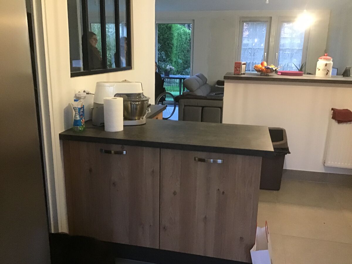 Cuisine avant-après sur mesure Vega Plus Chêne Honey