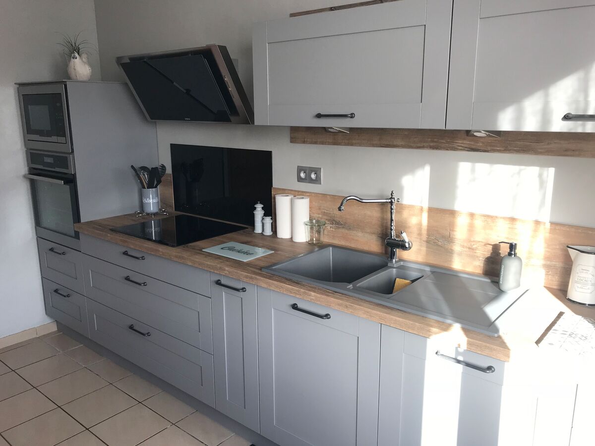 Cuisine avant-après sur mesure Trend Cube Gris Minéral